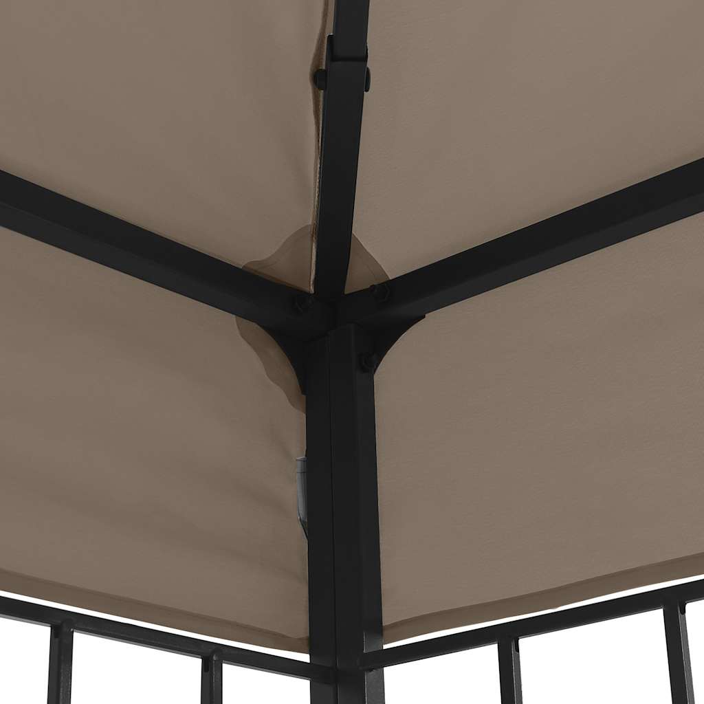 Pavillon mit LED-Lichterkette 3x3 m Taupe