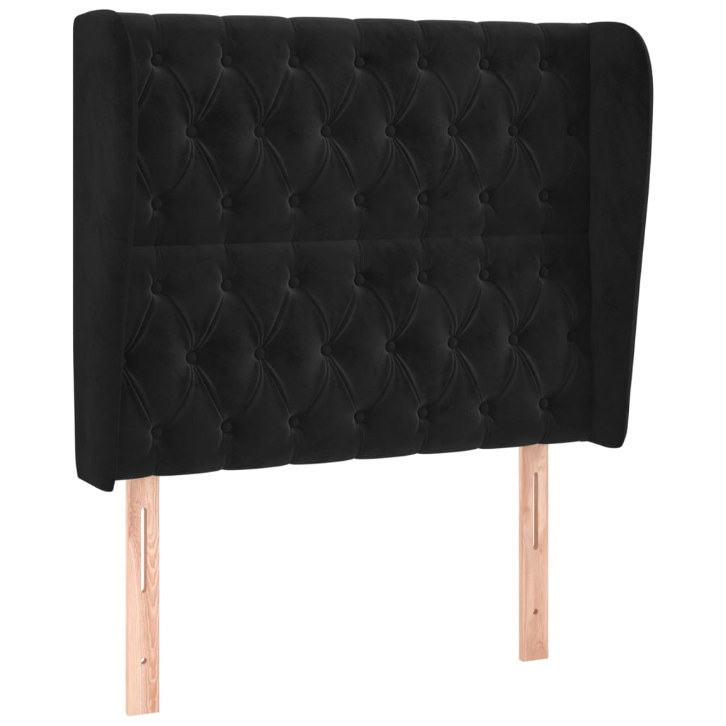 Kopfteil mit Ohren Dunkelblau 93x23x78/88 cm Samt
