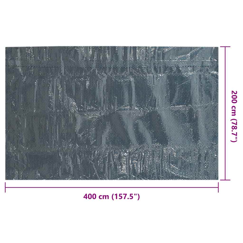Solar Poolabdeckung 1000 x 500 cm 110 μm Quadratisch PE Schwarz