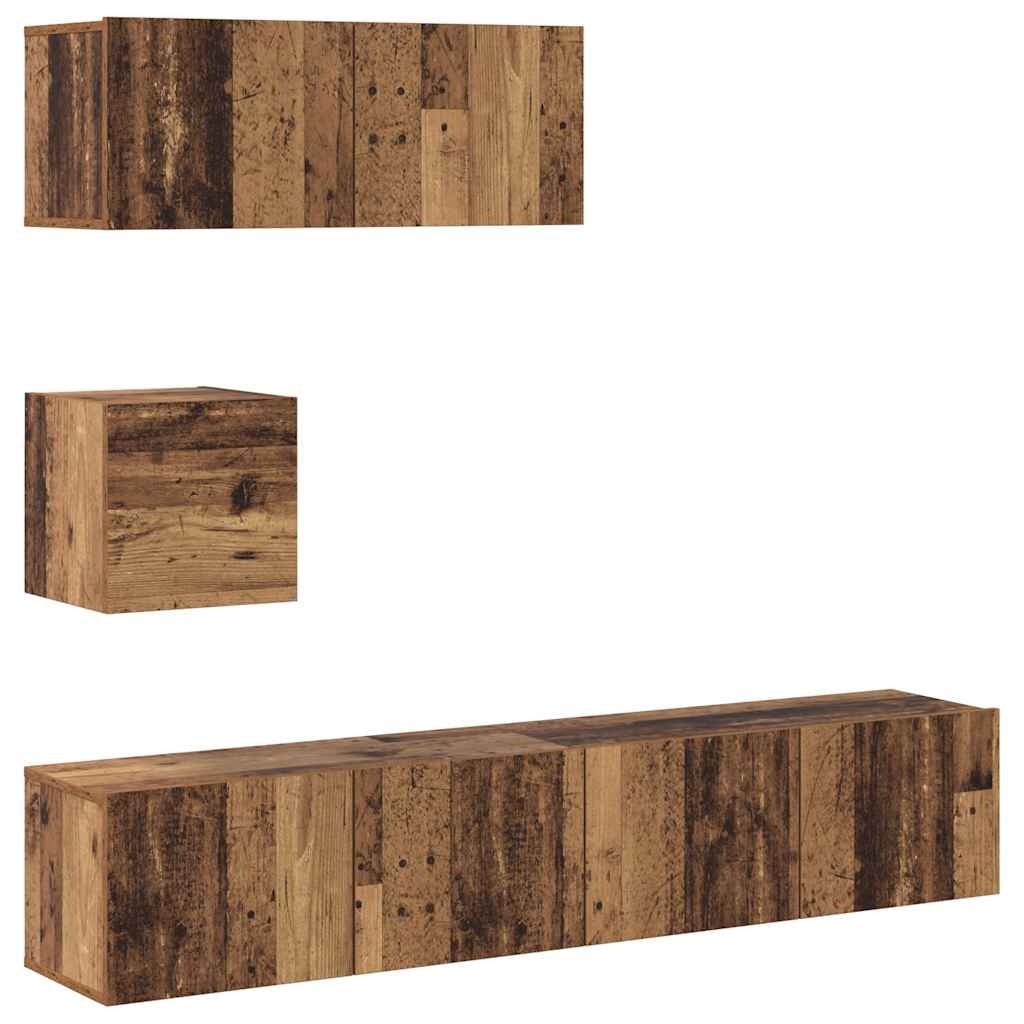 4-tlg. TV-Schrank-Set Sonoma-Eiche Holzwerkstoff