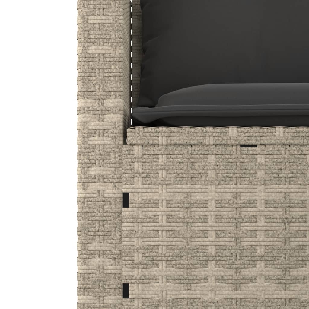 3-tlg. Garten-Sofagarnitur mit Kissen Schwarz Poly Rattan