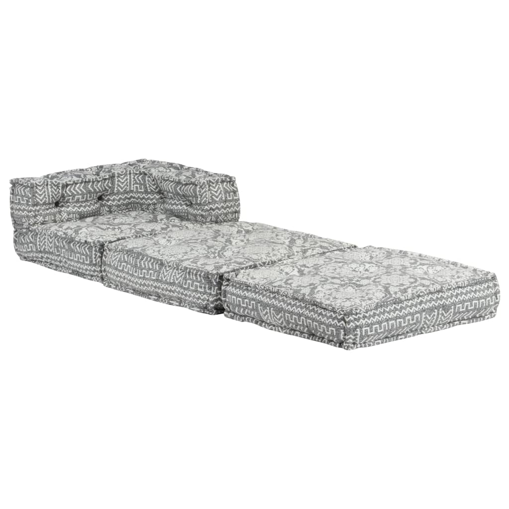 2-Sitzer Modularer Pouf Patchwork Stoff