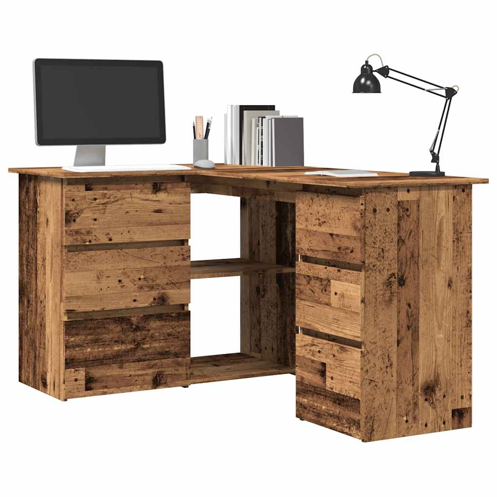 Eckschreibtisch Weiß 145x100x76 cm Holzwerkstoff