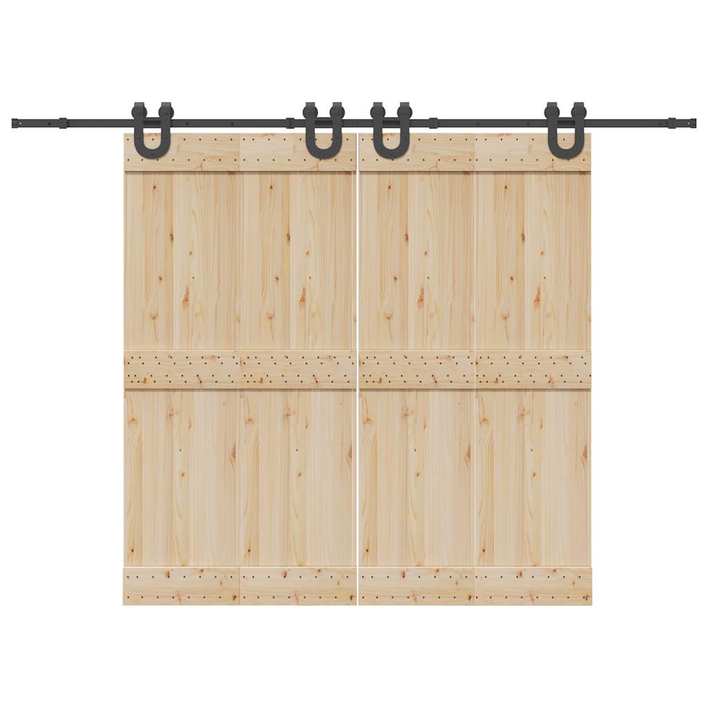 Schiebetürbeschlag-Set 366 cm Stahl Schwarz