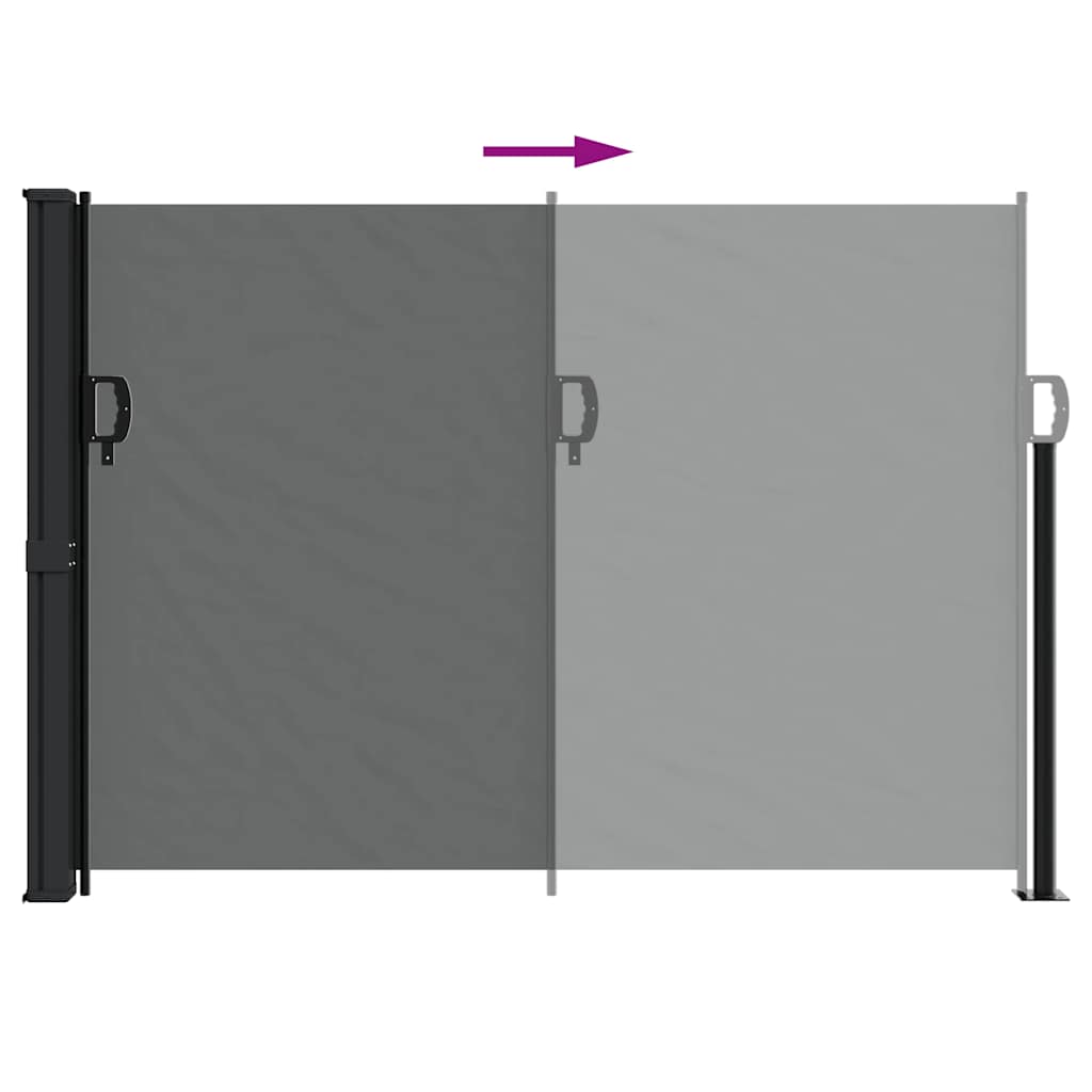 Seitenmarkise Ausziehbar Schwarz 100x300 cm