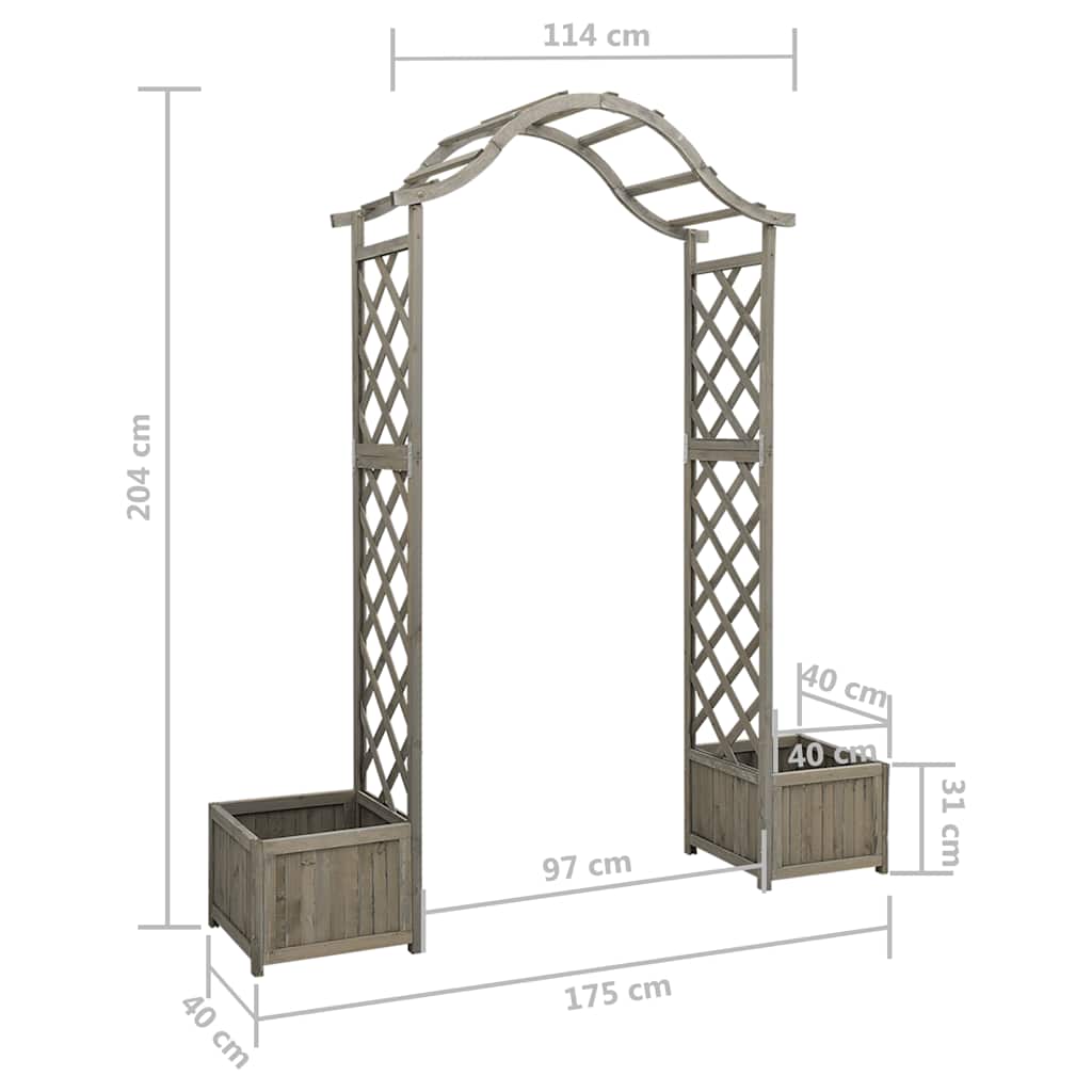 Garten-Pergola mit Blumenkasten Massivholz Tanne