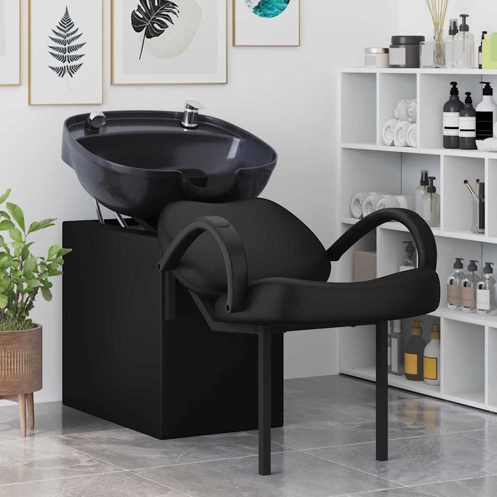 Shampoo Stuhl Schwarz 136 x 60 x 92 cm PVC