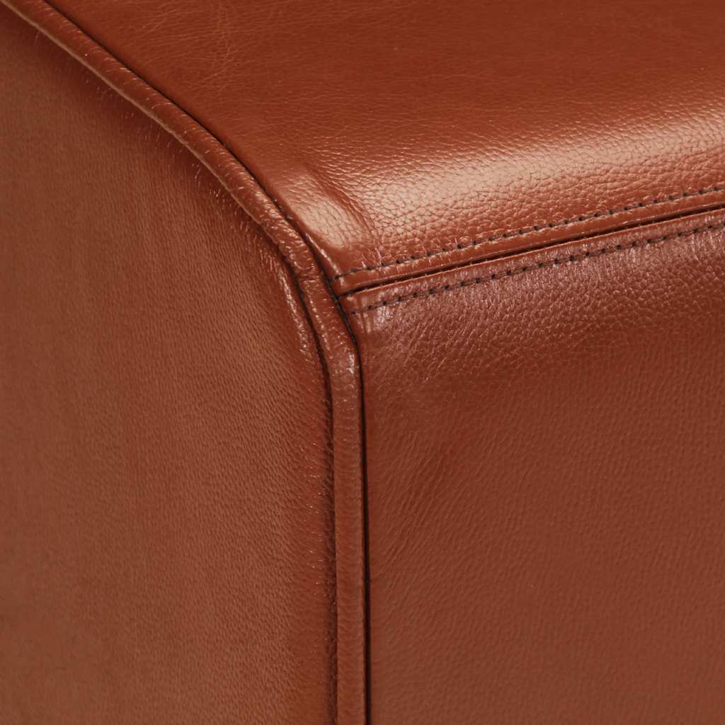 Bank Turnbock-Design 160cm Braun Echtleder Massivholz Akazie