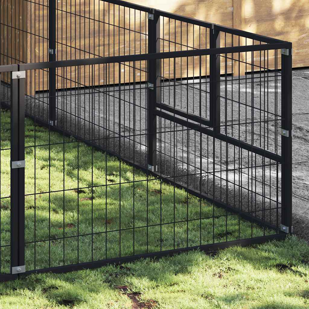 Hundezwinger Schwarz 4 m² Stahl