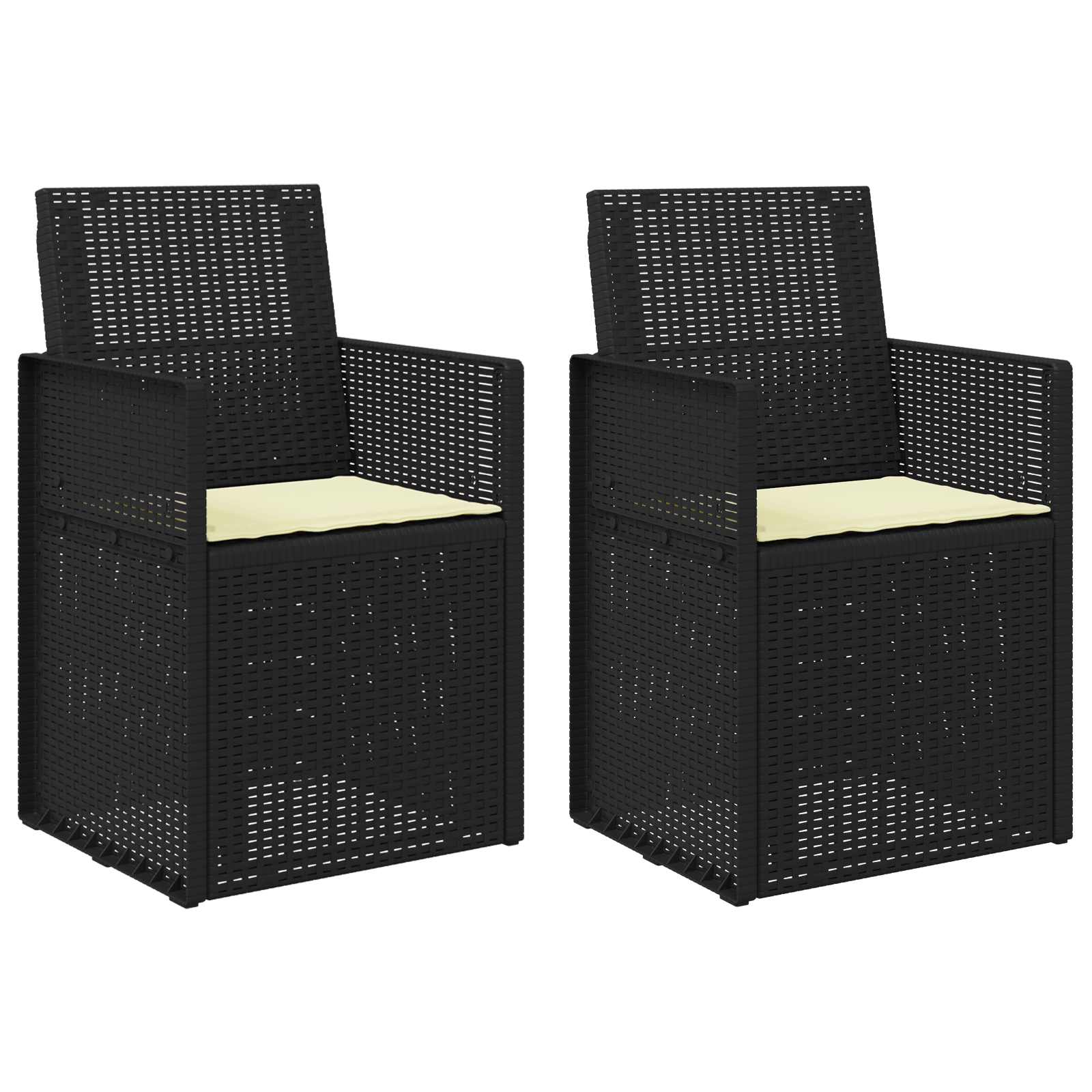 Garten Esszimmerstühle 2 pcs Weiß und Hellgrau PP