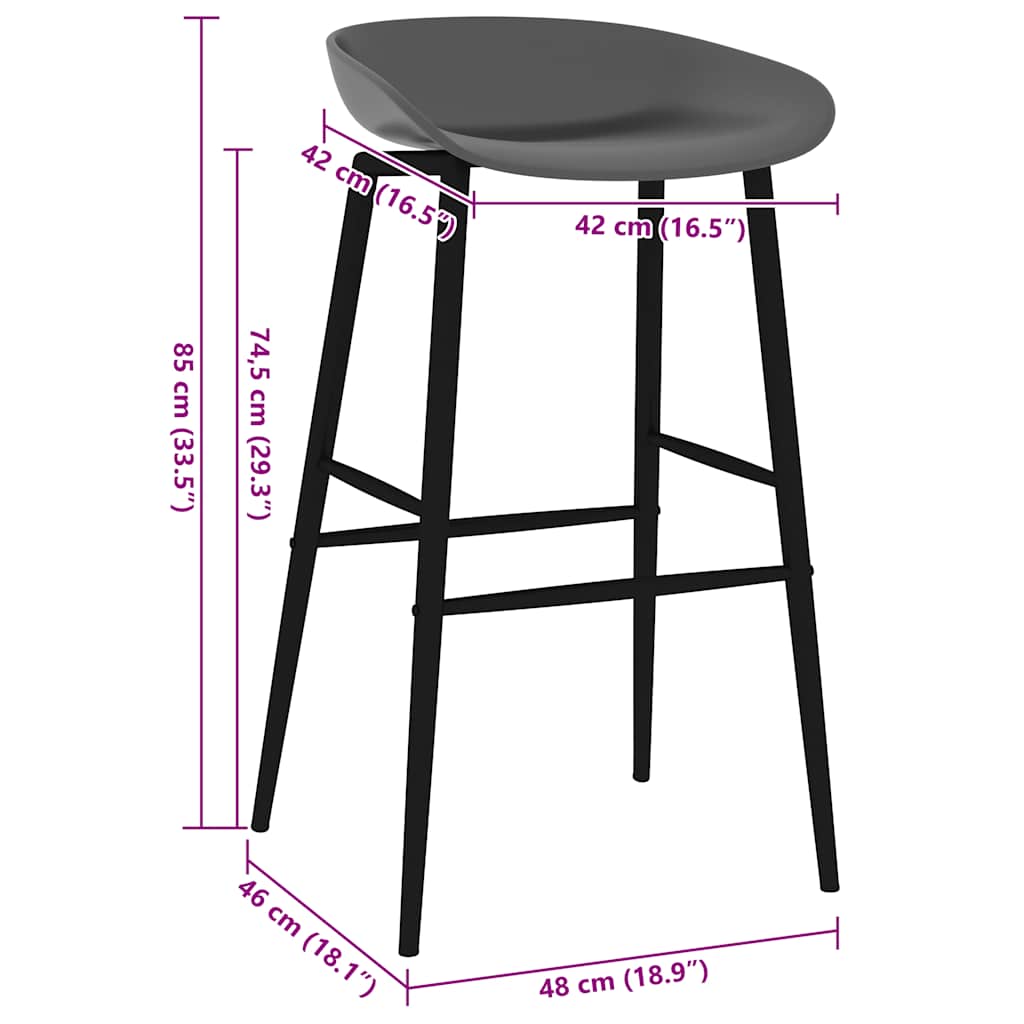 Barhocker 2 Stk. Schwarz