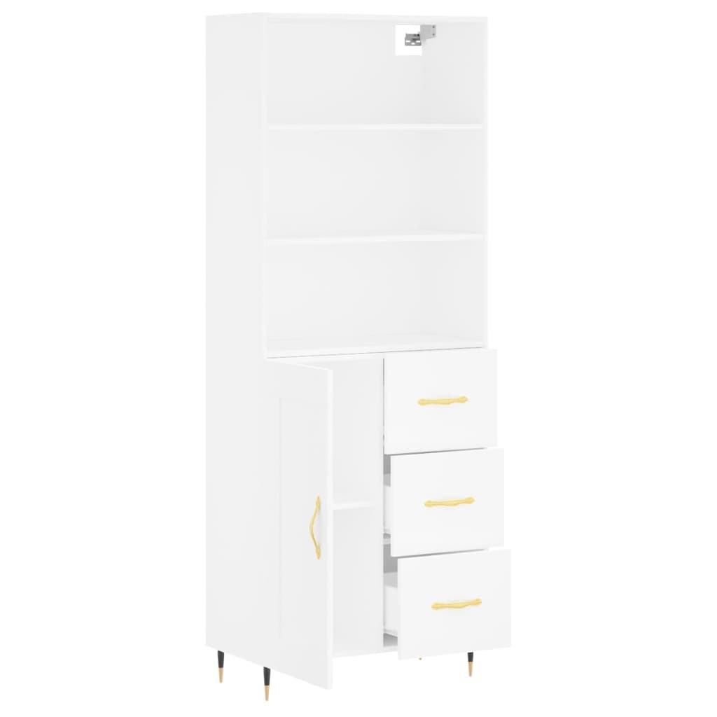 Highboard Betongrau 69,5x34x180 cm Holzwerkstoff