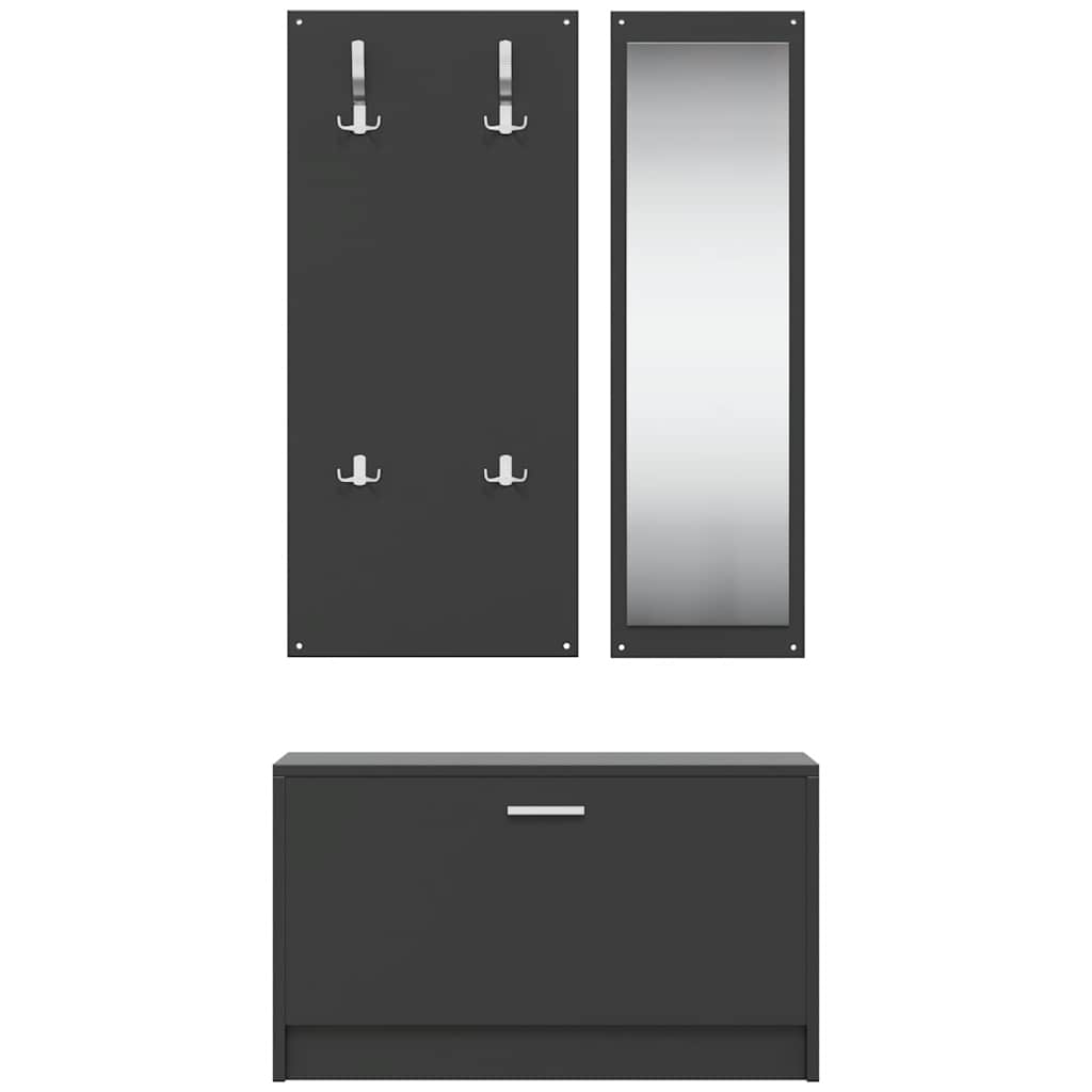 Garderoben Flur 3-in-1 Schuhschrank Schuhkipper Spiegel