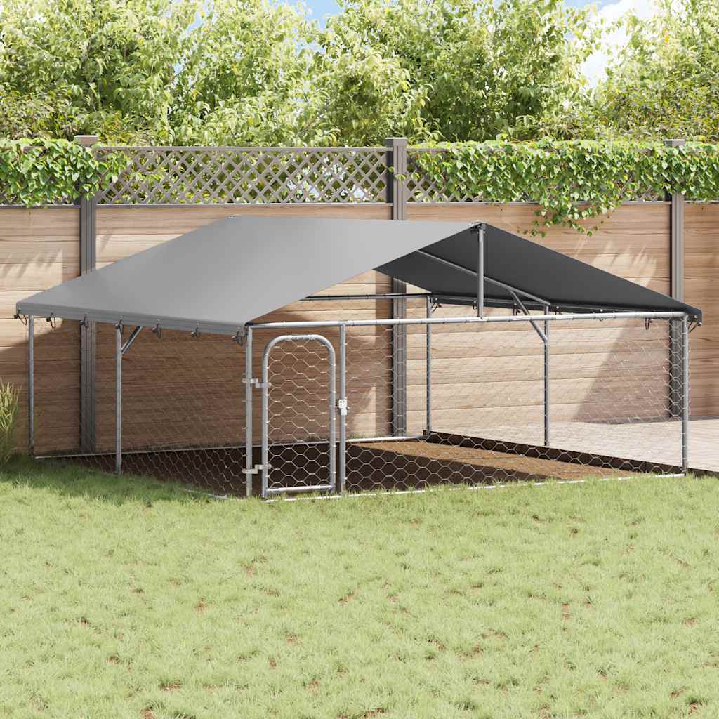 Outdoor-Hundezwinger mit Dach 400x200x150 cm