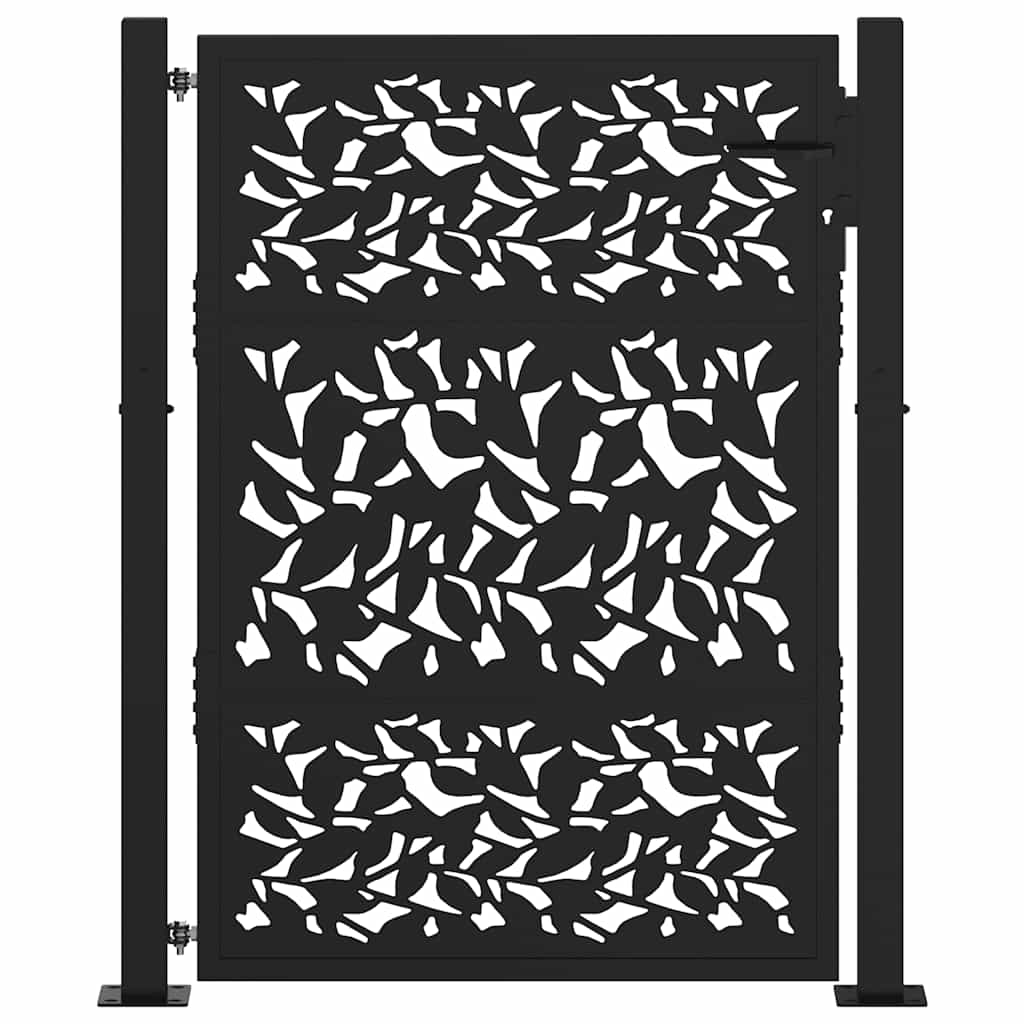 Gartentor Schwarz 100x100 cm Stahl Lichtdesign