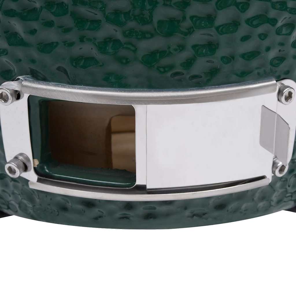 2-in-1 Kamado-Grill Smoker Keramik 56 cm Schwarz