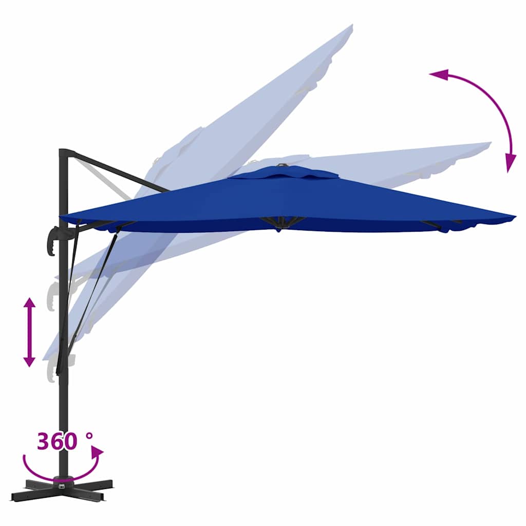 Roma Parasol Beige 286 x 284 x 265 cm Aluminium und Polyester