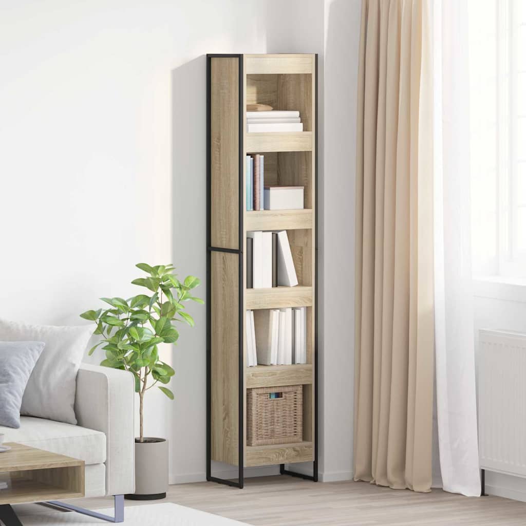 Bücherregal 2 pcs Schwarz Eichen-Optik 60 x 30 x 189,5 cm