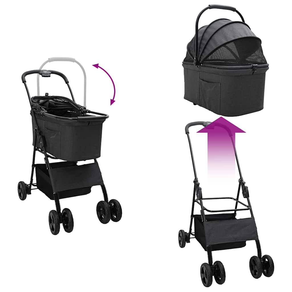 Faltbarer Haustierwagen Rosa 81 x 47 x 99 cm Polyester