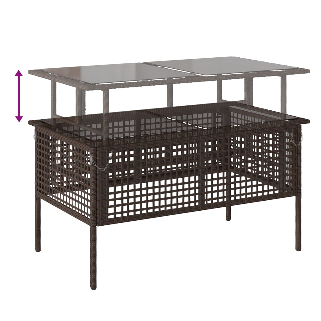 4-tlg. Garten-Sofagarnitur mit Kissen Schwarz Poly Rattan Glas