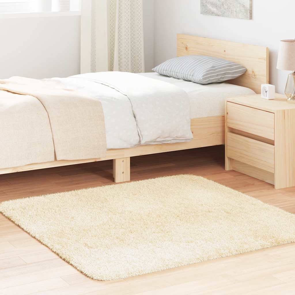 Teppich Shaggy Hochflor NAVARRA Beige 60x100 cm Polyester