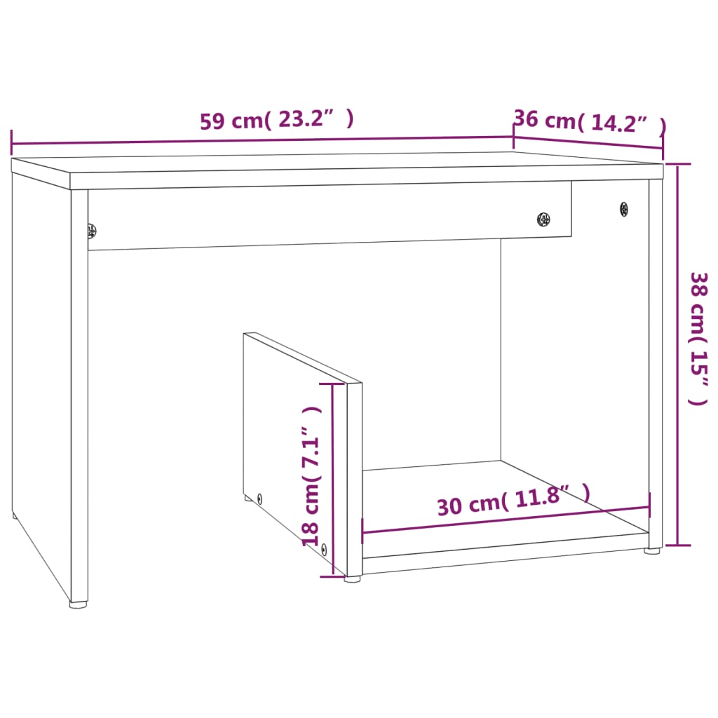 Beistelltisch Weiß 59x36x38 cm Holzwerkstoff