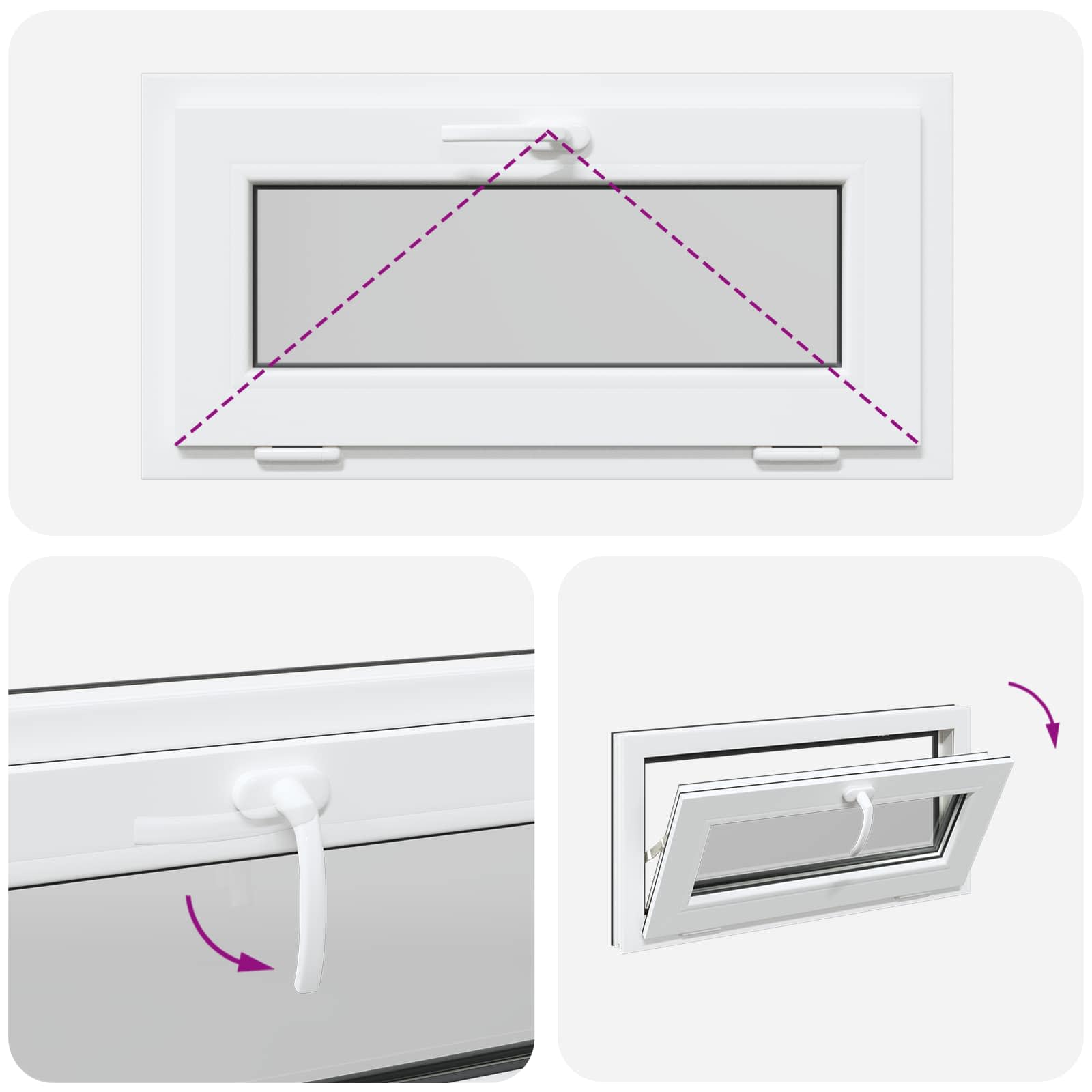 Kellerfenster RISOR 60 x 40 cm PVC und Glas Weiß