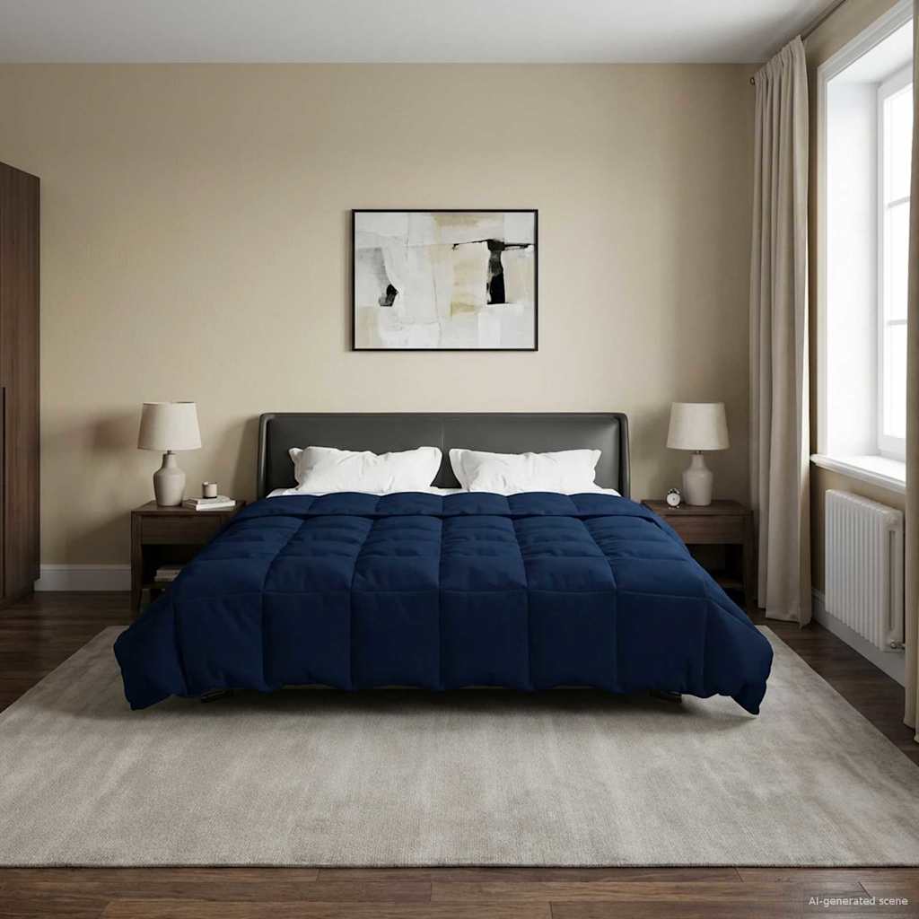 Winterbettdecke Gepolstert Anthrazit 240 x 260 cm Mikrofaser
