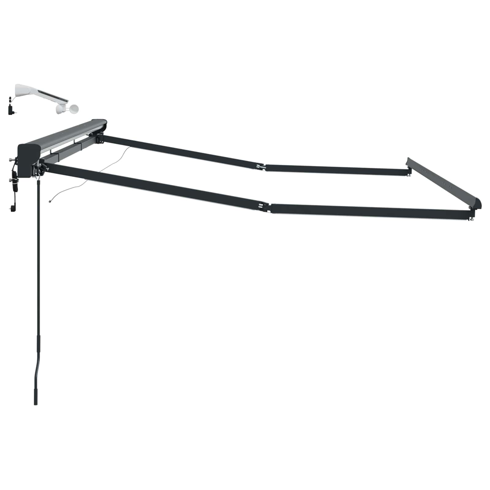 Elektrische Markisenrahmen mit LEDs Weiß 2,5 x 2 m Aluminium