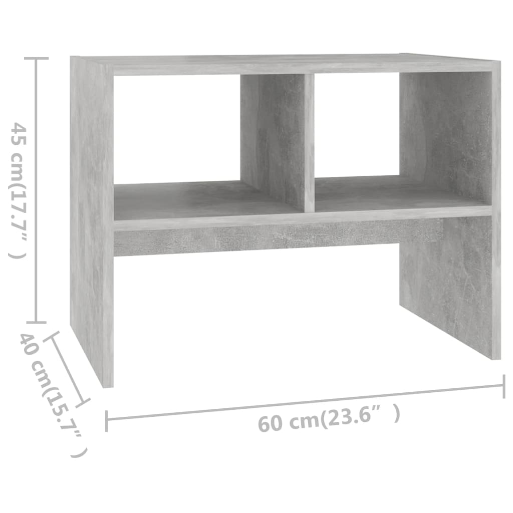 Beistelltisch Grau 60x40x45 cm Holzwerkstoff