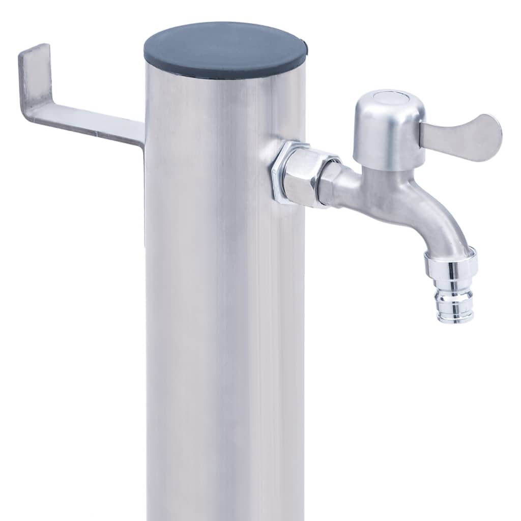 Wassersäule für den Garten 40 cm Edelstahl Quadratisch