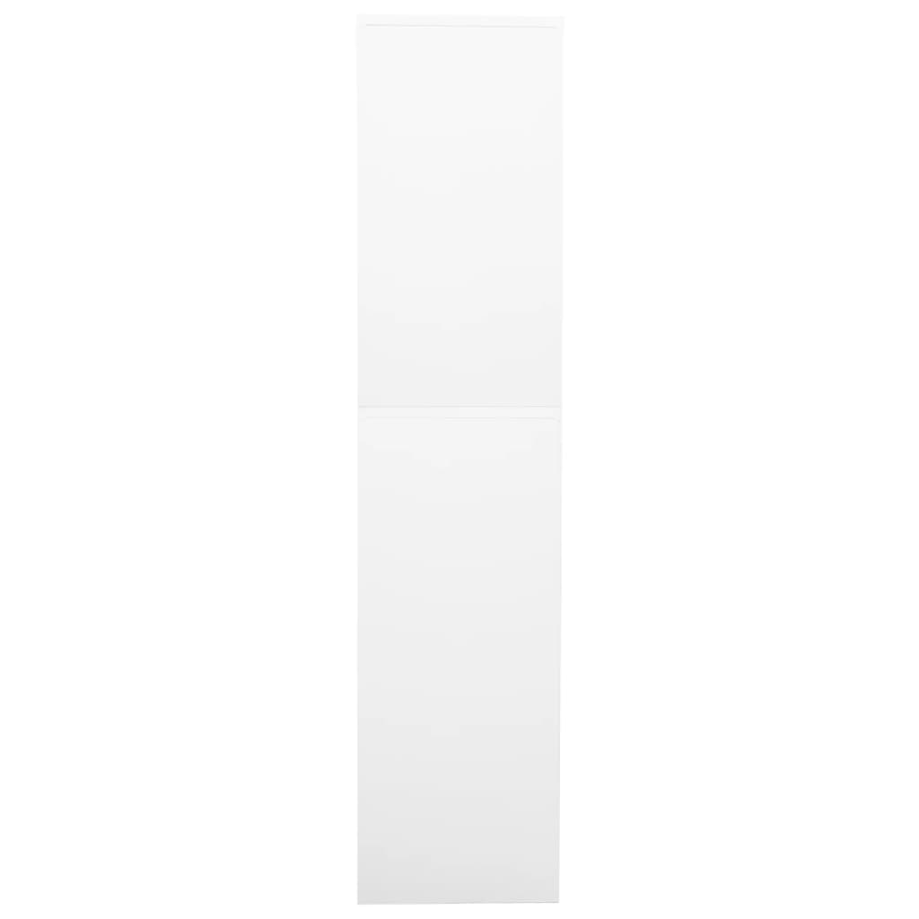 Büroschrank Hellgrau 90x40x180 cm Stahl und Gehärtetes Glas