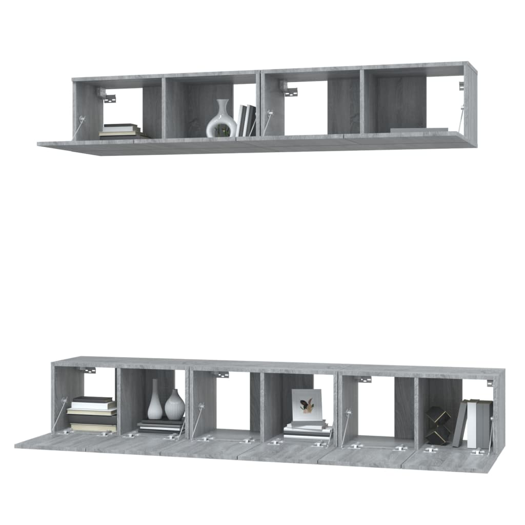 5-tlg. TV-Schrank-Set Weiß Holzwerkstoff