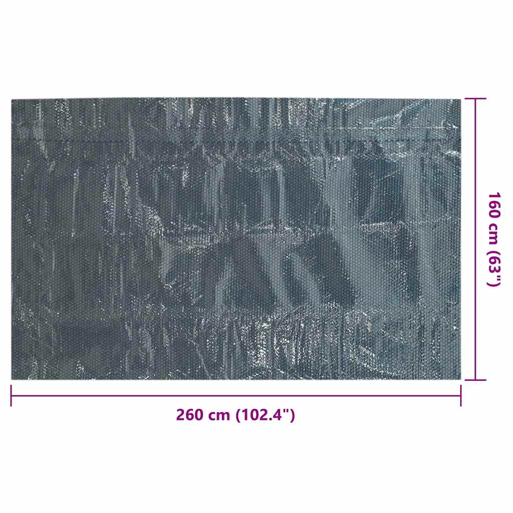 Solar Poolabdeckung 1000 x 500 cm 110 μm Quadratisch PE Schwarz