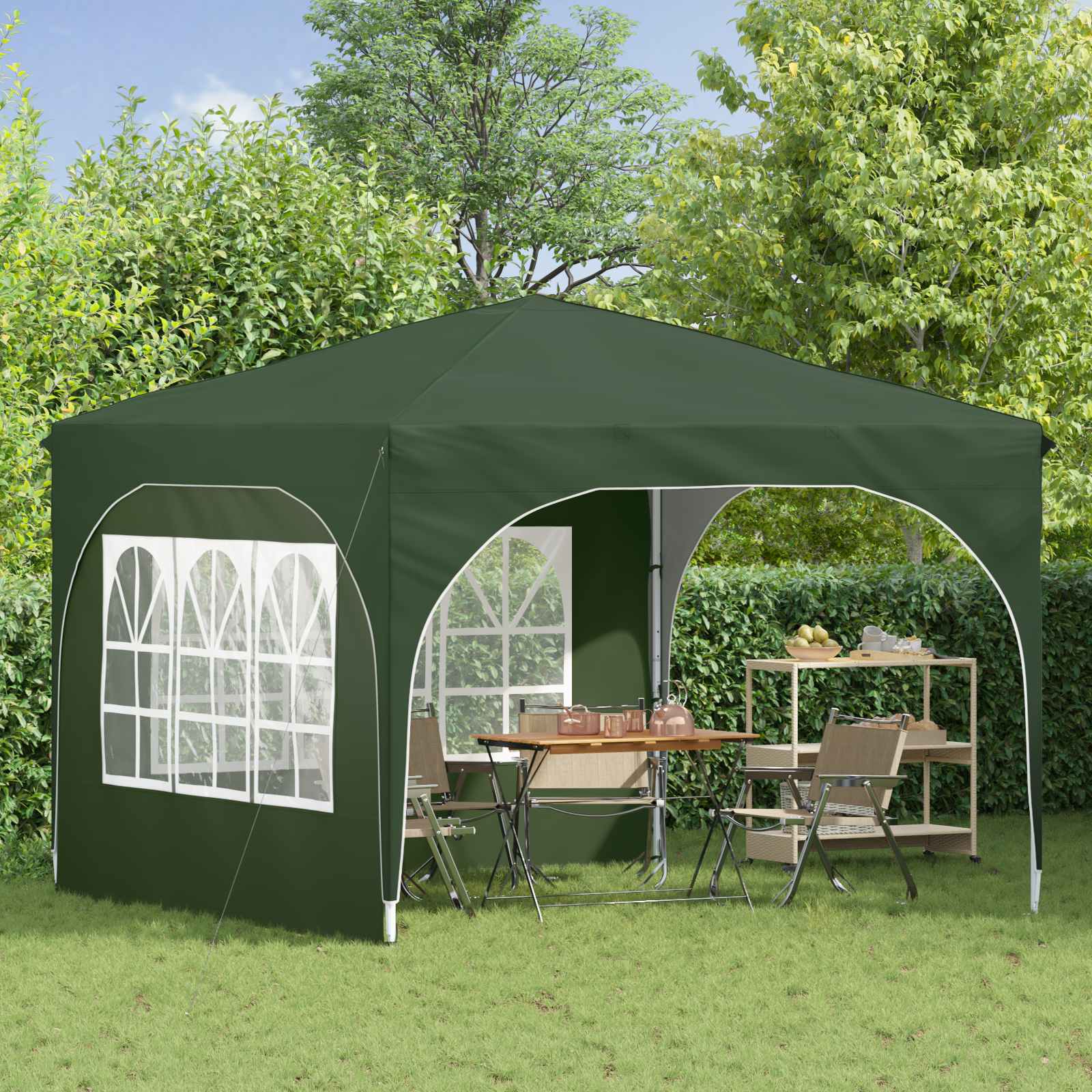 Pop-up Partyzelt 290 x 290 x 245 cm Creme