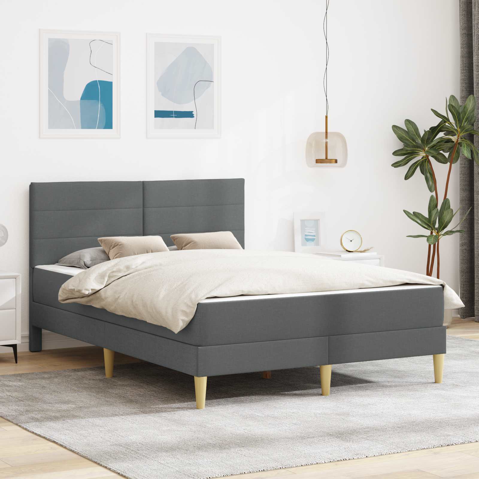 Bettrahmen Hellgrau 80 x 200 cm Polyester