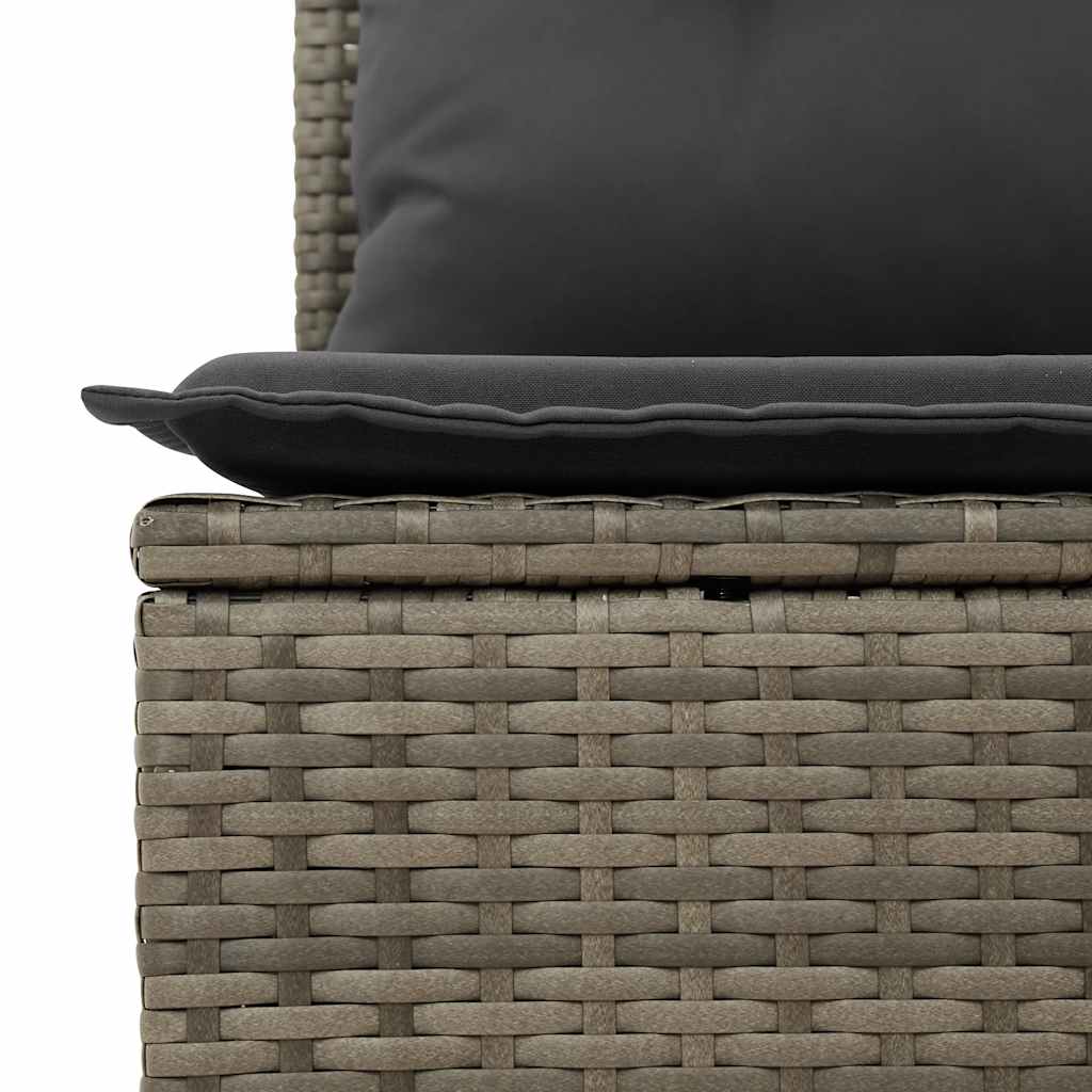 5-tlg. Garten-Sofagarnitur mit Kissen Schwarz Poly Rattan