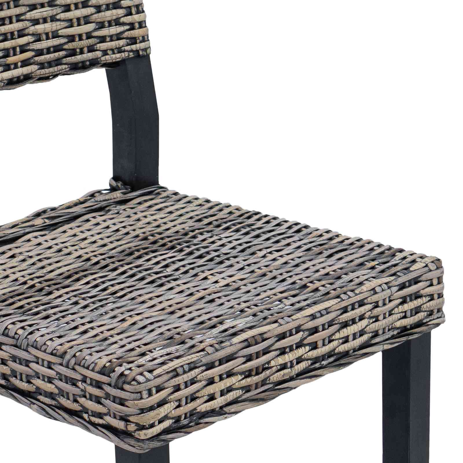 Esszimmerstuhl 2 pcs Kubu Rattan Weiß gewaschen 46 x 55 x 84 cm