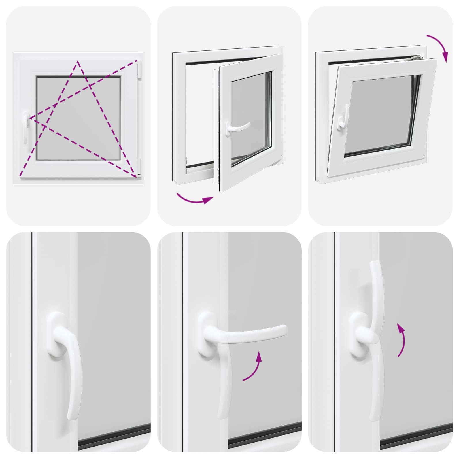 Kellerfenster RISOR 50 x 50 cm PVC und Glas Weiß