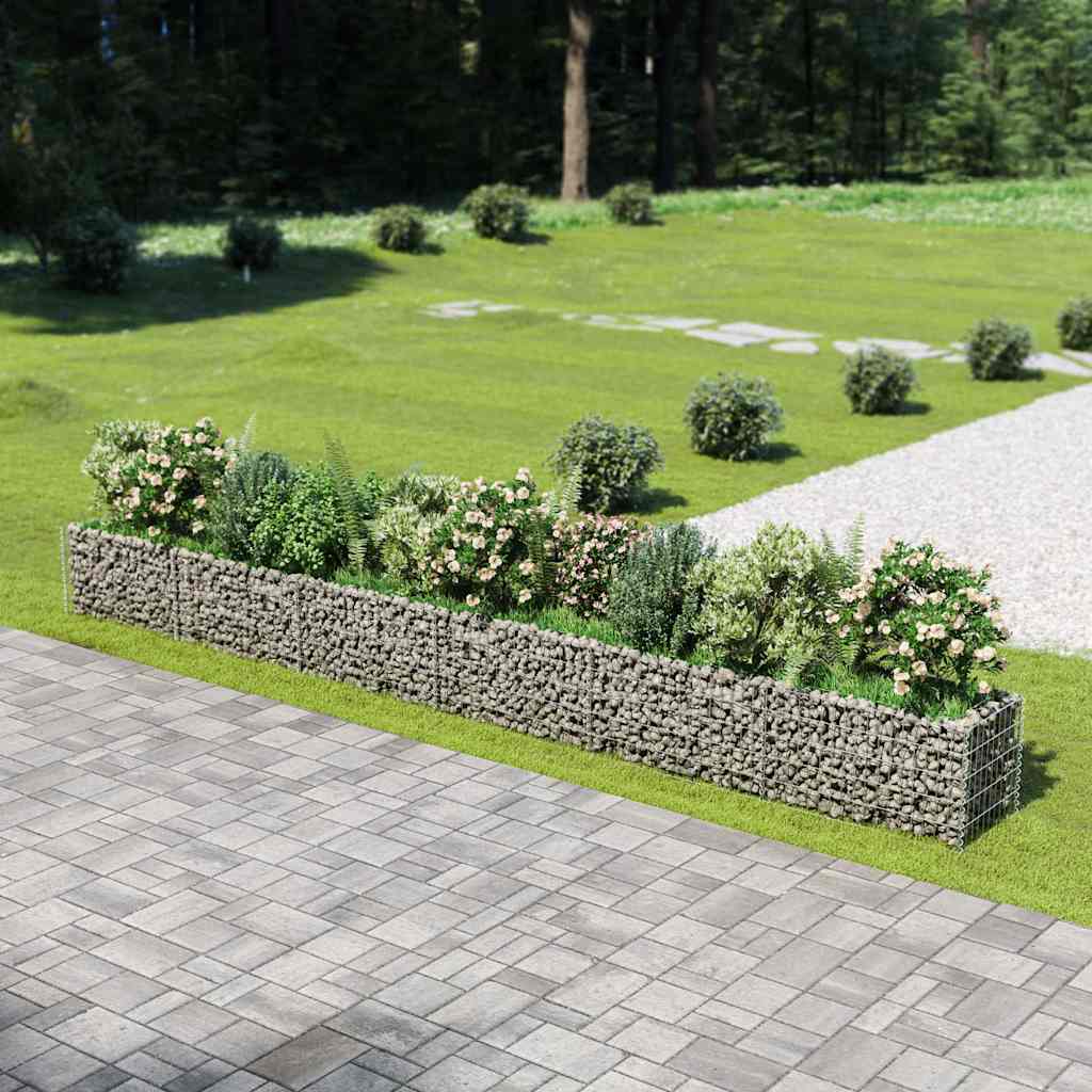 Gabionen-Hochbeet Verzinkter Stahl 450×90×100 cm
