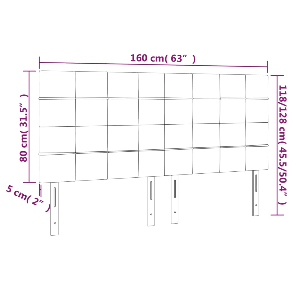 Kopfteil Hellgrau 80x5x118/128 cm Stoff