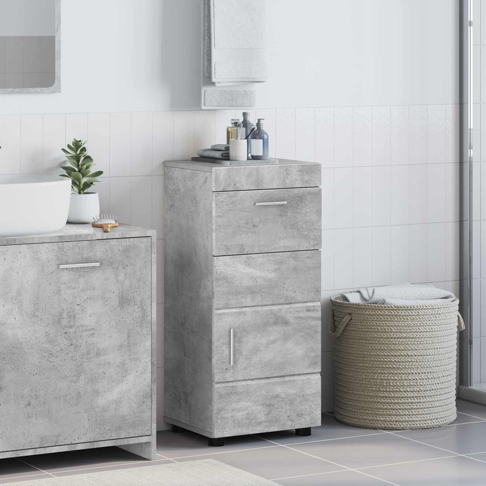 Badezimmermöbel-Set TULUM 2 pcs Weiß 60 x 34 x 63 cm