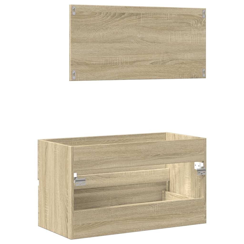 2-tlg. Badmöbel-Set Weiß Holzwerkstoff