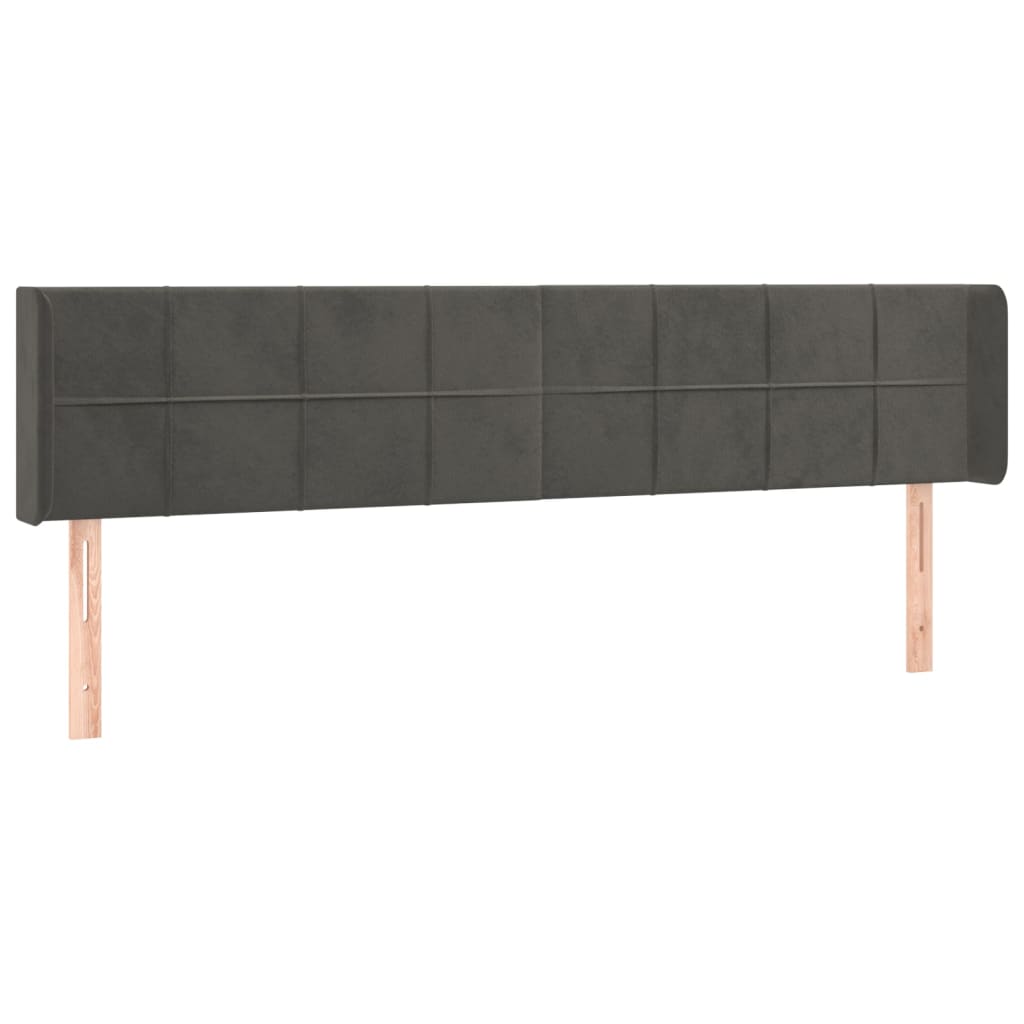 Kopfteil mit Ohren Dunkelblau 93x16x78/88 cm Samt