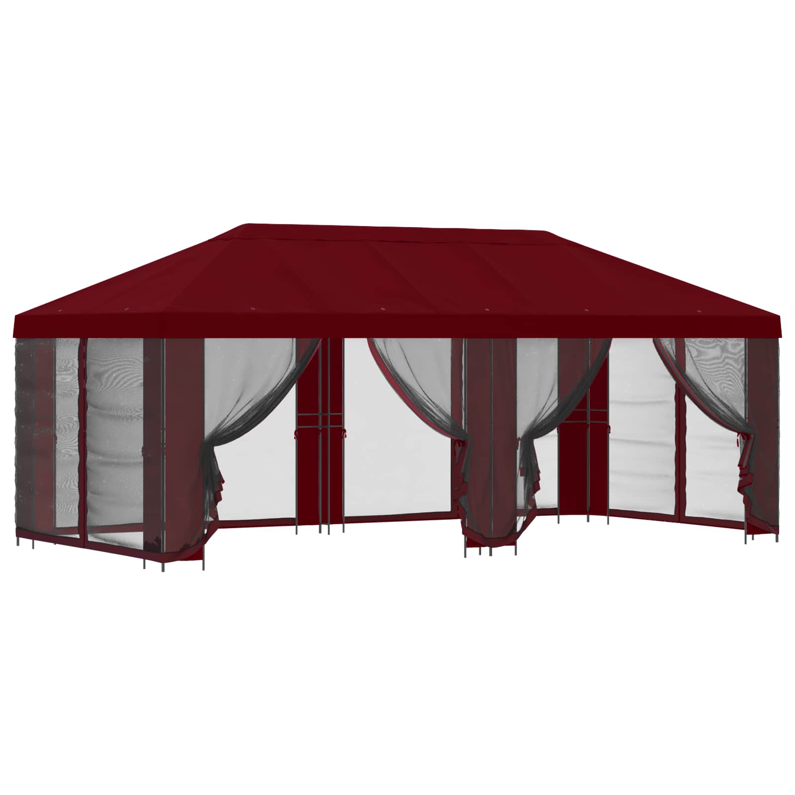 Pavillon mit Seitenwänden 6 x 3 m Beige Polyester und Stahl 190