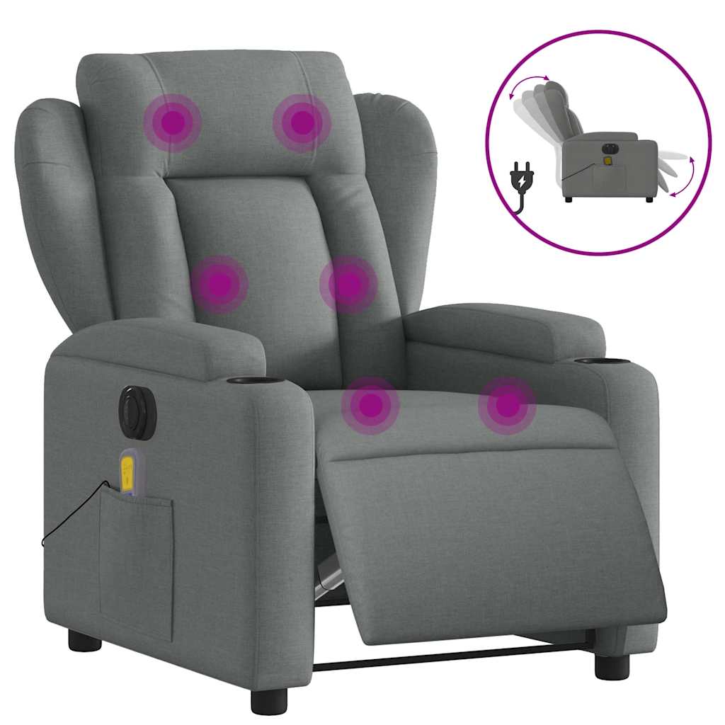 Relaxsessel Elektrisch Hellgrau Stoff