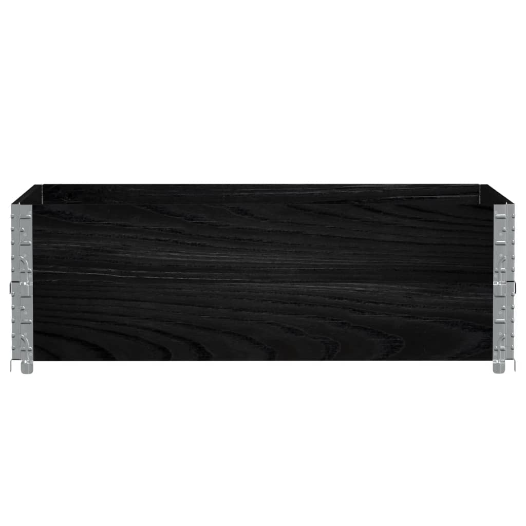 Paletten-Aufsatzrahmen Schwarz 80x60 cm Massivholz Kiefer