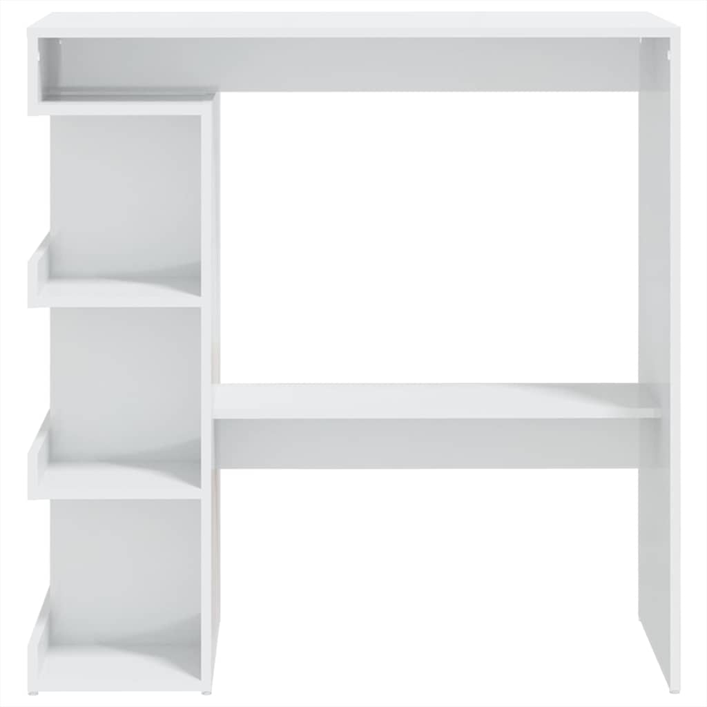 Bartisch mit Regal Weiß 100x50x101,5 cm Holzwerkstoff