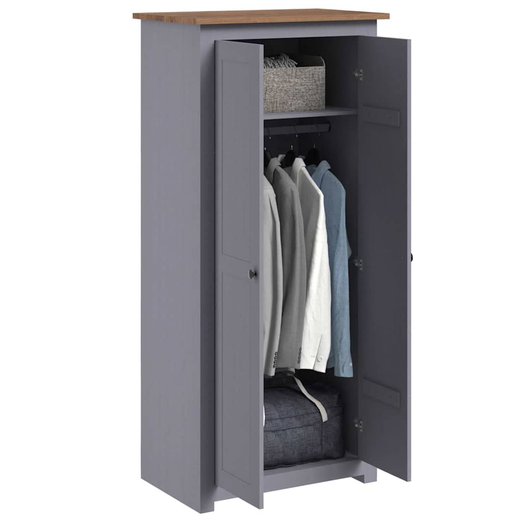 Kleiderschrank 3-Türig 118×50×171,5 cm Kiefer Panama Serie