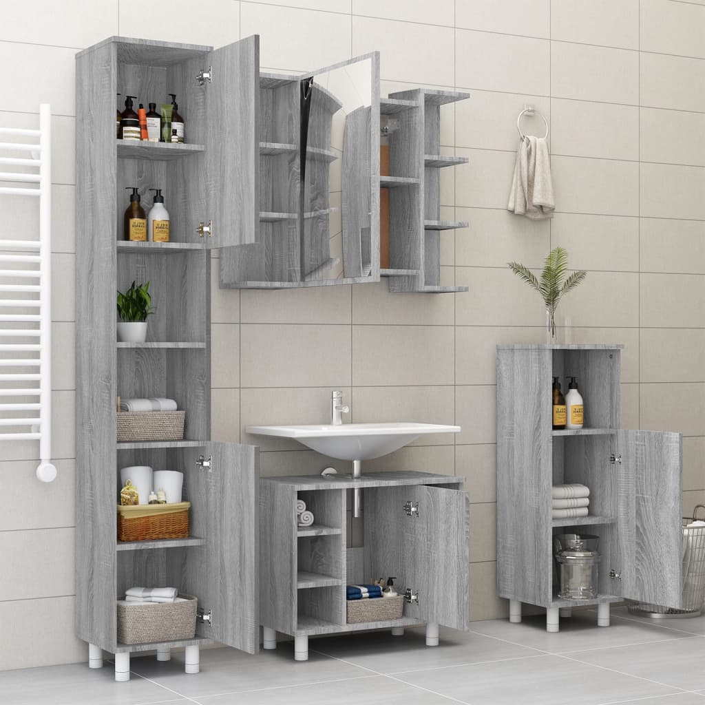 Bad-Spiegelschrank Weiß 80x20,5x64 cm Holzwerkstoff